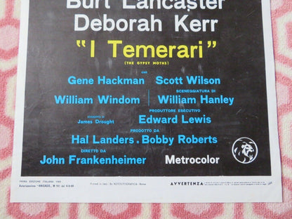 I TEMERARI/ THE GYPSY MOTHS ITALIAN LOCANDINA (27.5"x13") POSTER 1969 Movie posters