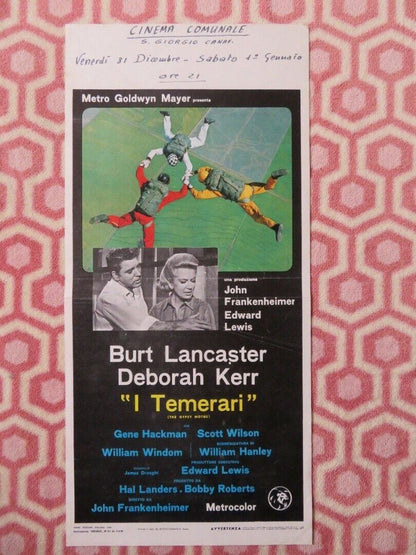I TEMERARI/ THE GYPSY MOTHS ITALIAN LOCANDINA (27.5"x13") POSTER 1969 Movie posters