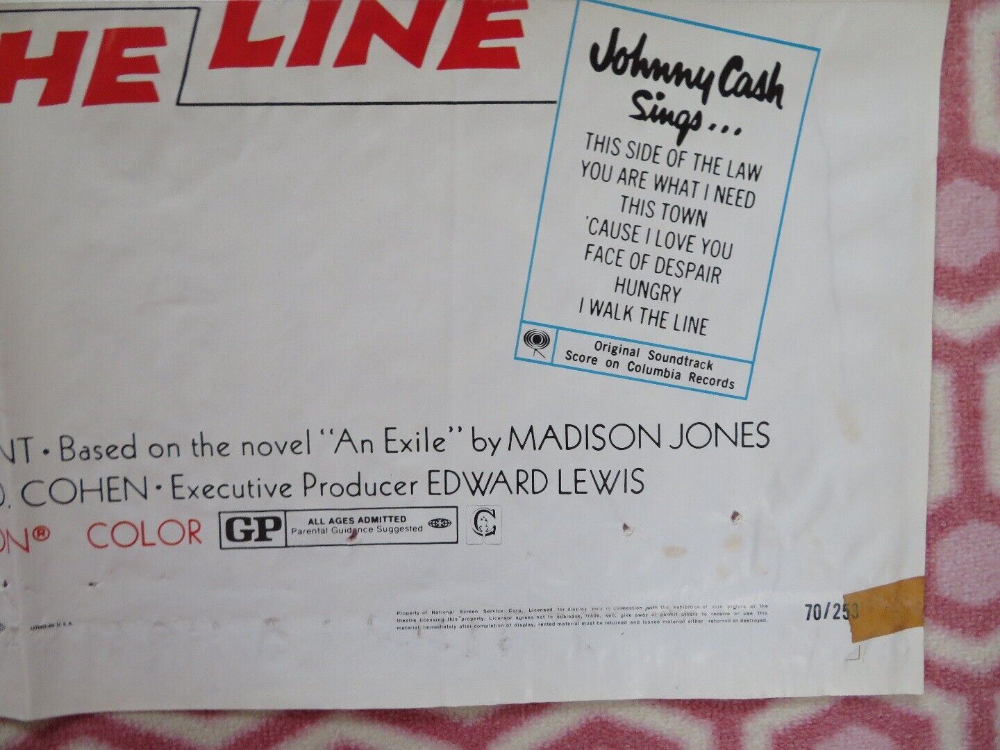 I WALK THE LINE US ONE SHEET POSTER GREGORY PECK ESTELLE PARSONS 1970 Movie posters