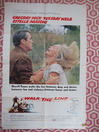 I WALK THE LINE US ONE SHEET POSTER GREGORY PECK ESTELLE PARSONS 1970 Movie posters