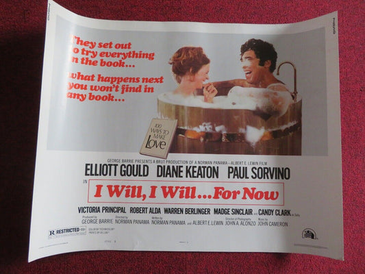 I WILL, I WILL...FOR NOW STYLE B US HALF SHEET (22"x 28") POSTER 1976 Movie posters