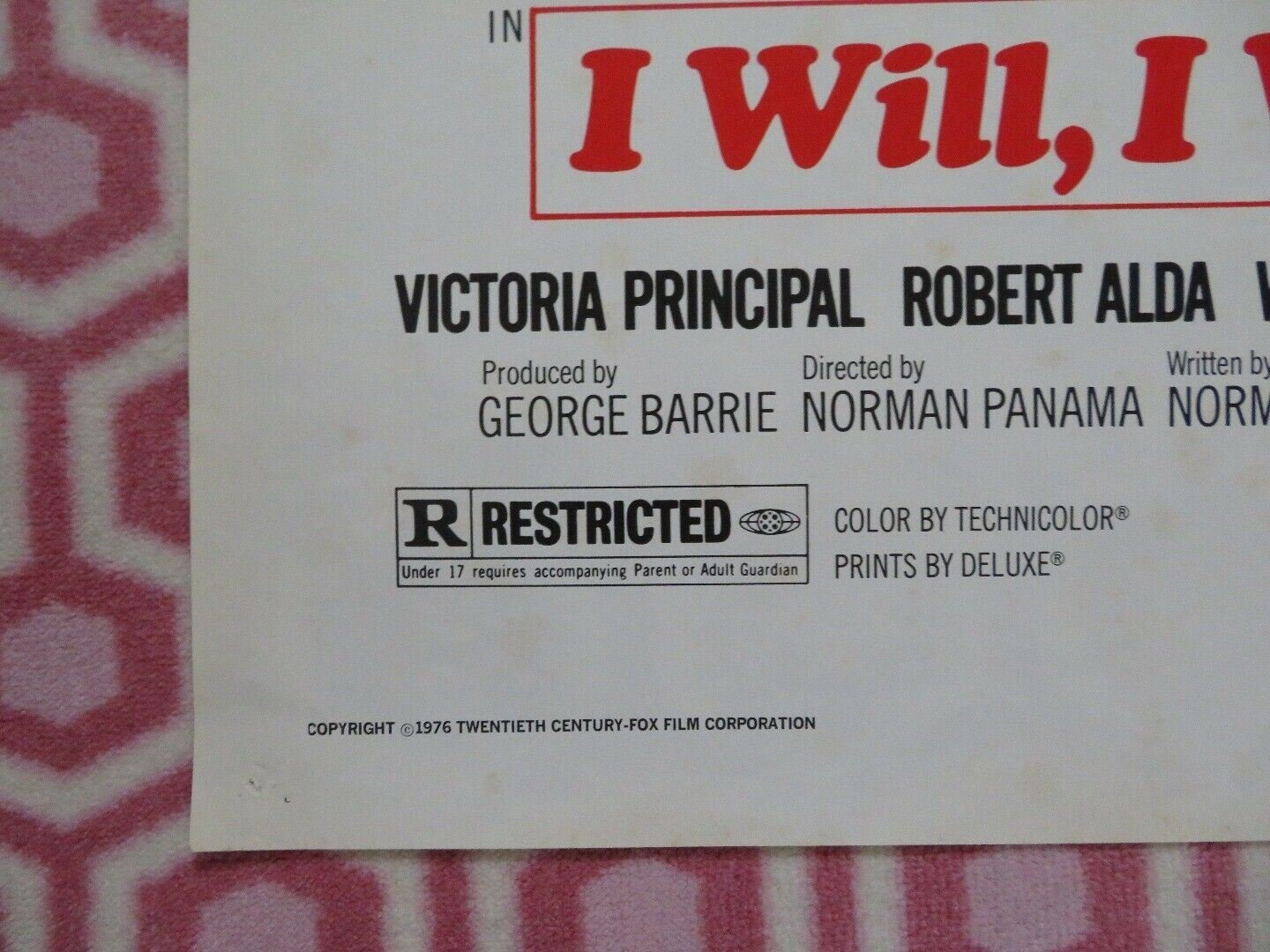 I WILL, I WILL...FOR NOW! STYLE B US ONE SHEET POSTER ELLIOTT 1976 Movie posters