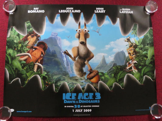 ICE AGE 3 - A UK QUAD (30"x 40") ROLLED POSTER SIMON PEGG QUEEN LATIFAH 2009 Rendezvous Cinema Movie posters
