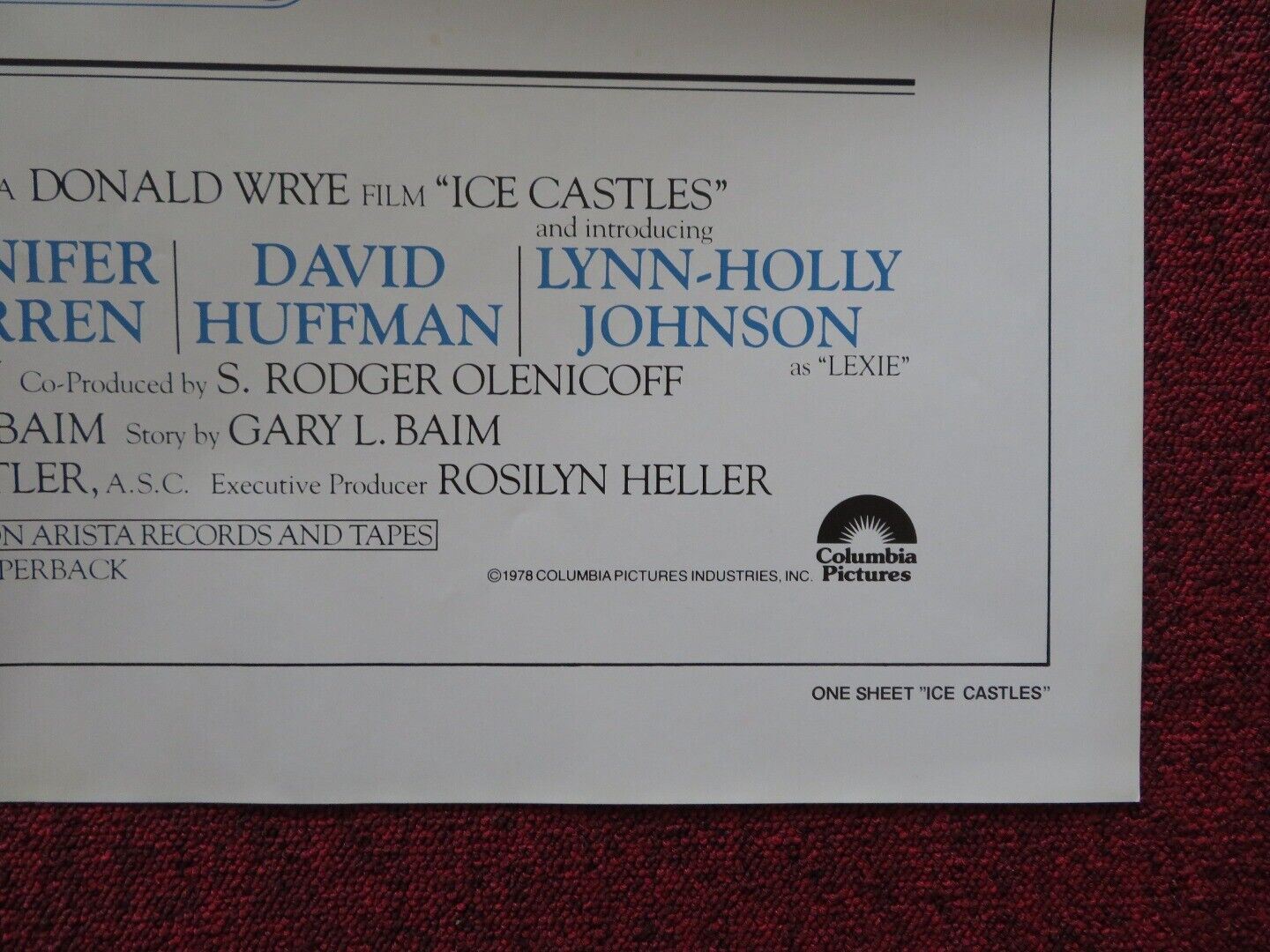 ICE CASTLES FOLDED US ONE SHEET POSTER ROBBY BENSON 1978 Movie posters