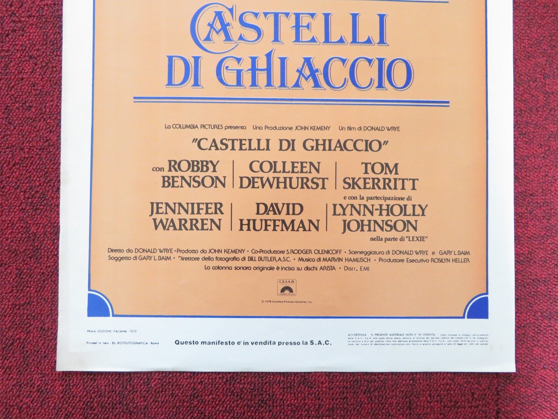 ICE CASTLES ITALIAN LOCANDINA POSTER BOBBY RENSON COLLEEN DEWHURST 1979 Rendezvous Cinema Movie posters