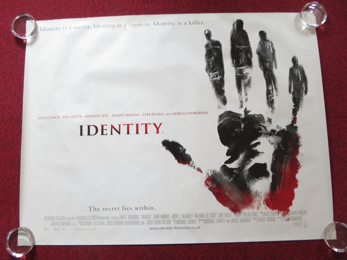 IDENTITY UK QUAD (30"x 40") ROLLED POSTER JOHN CUSACK RAY LIOTTA 2003 Rendezvous Cinema Movie posters