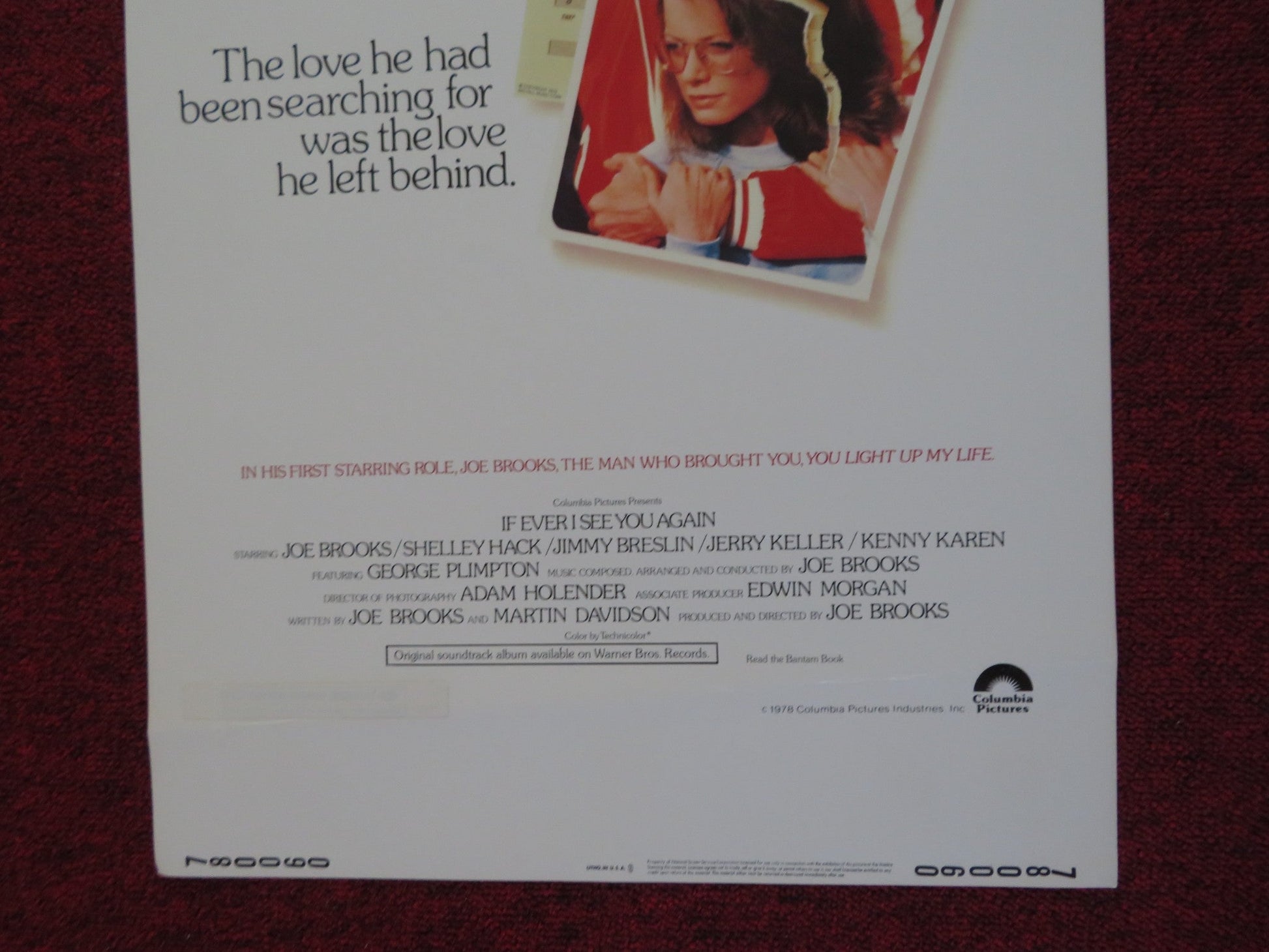 IF EVER I SEE YOU AGAIN US INSERT (14"x 36") POSTER JOE BROOKS SHELLEY HACK 1978 Rendezvous Cinema Movie posters