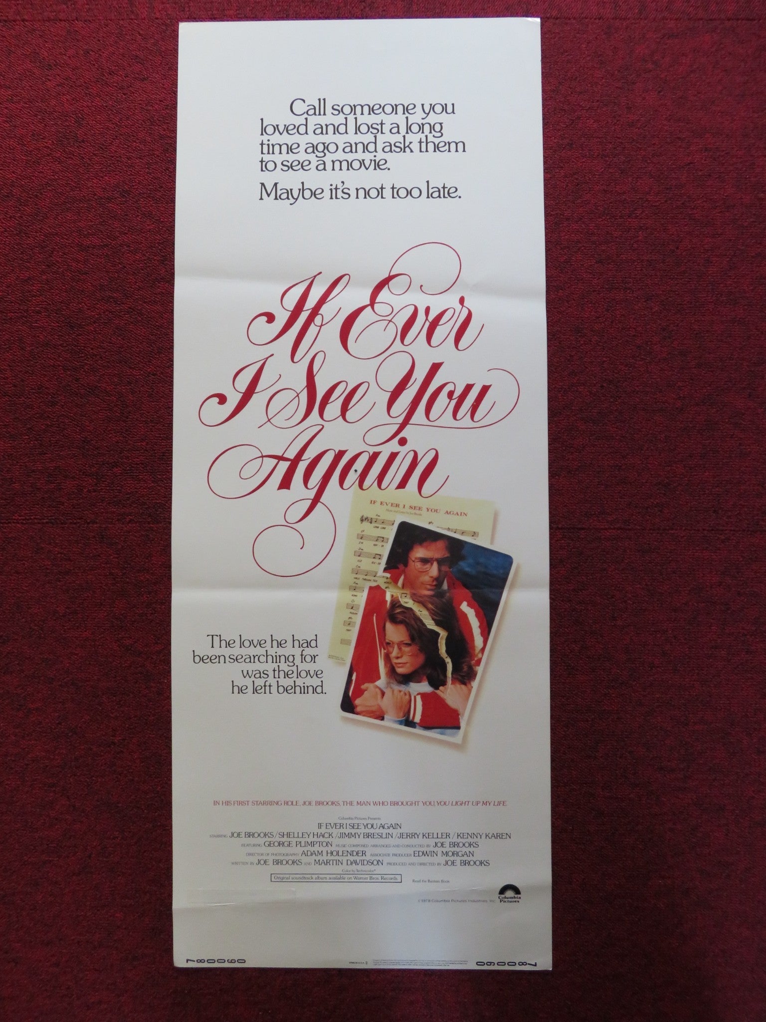 IF EVER I SEE YOU AGAIN US INSERT (14"x 36") POSTER JOE BROOKS SHELLEY HACK 1978 Rendezvous Cinema Movie posters