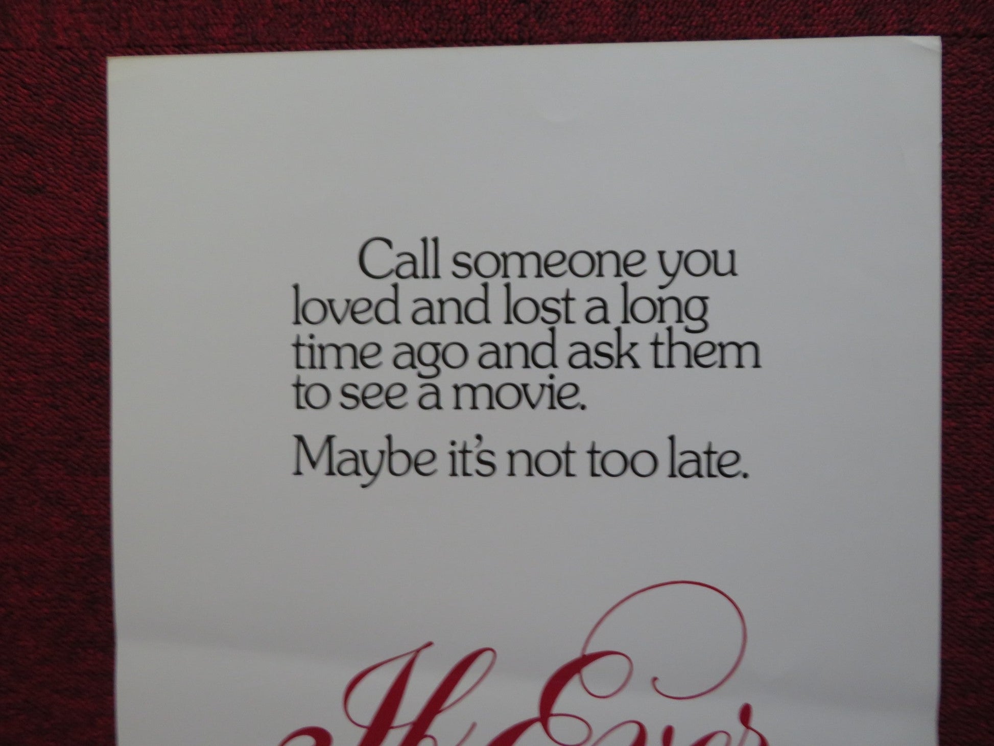 IF EVER I SEE YOU AGAIN US INSERT (14"x 36") POSTER JOE BROOKS SHELLEY HACK 1978 Rendezvous Cinema Movie posters