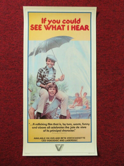 IF YOU COULD SEE WHAT I HEAR US (12"x 24") POSTER VHS MARC SINGER 1982 Rendezvous Cinema Movie posters