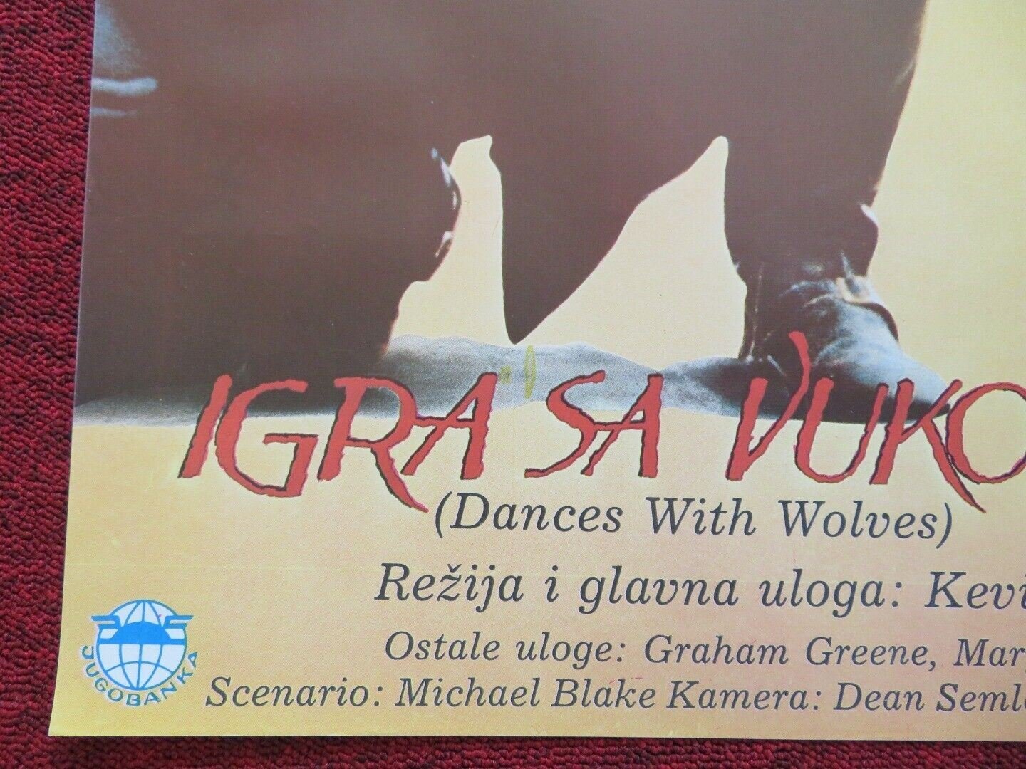 IGRA SA VUKOVIMA / DANCES WITH WOLVES YUGOSLAVIAN (18.5"x 26.5") POSTER 1990 Movie posters
