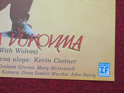 IGRA SA VUKOVIMA / DANCES WITH WOLVES YUGOSLAVIAN (18.5"x 26.5") POSTER 1990 Movie posters