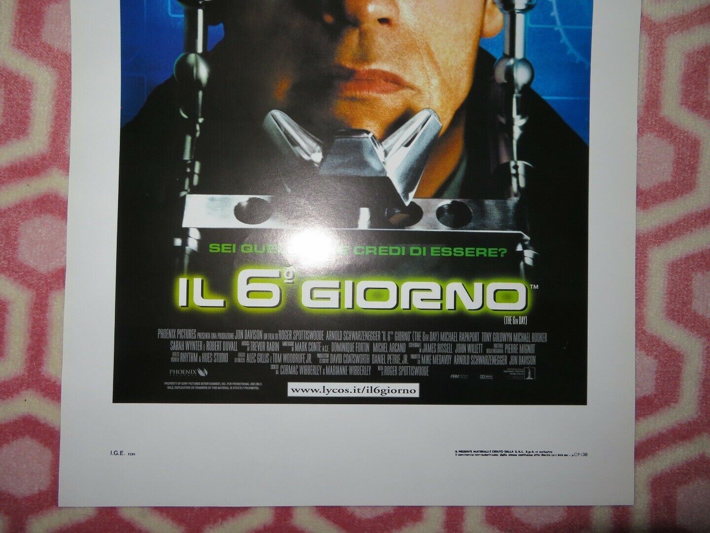 IL 6 GIORNO /The 6th Day ITALIAN LOCANDINA (27.5"x13") POSTER SCHWARZENEGGER '00 Movie posters