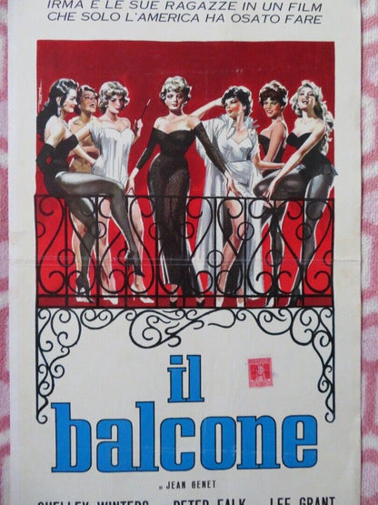 IL BALCONE / The Balcony ITALIAN LOCANDINA (27.5"x13") POSTER 1964 Movie posters
