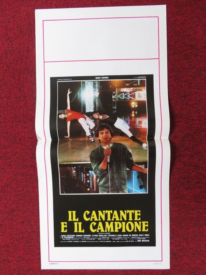 IL CANTANTE E IL CAMPIONE ITALIAN LOCANDINA (27.5"x13") POSTER MARC DAIMON '84 Movie posters