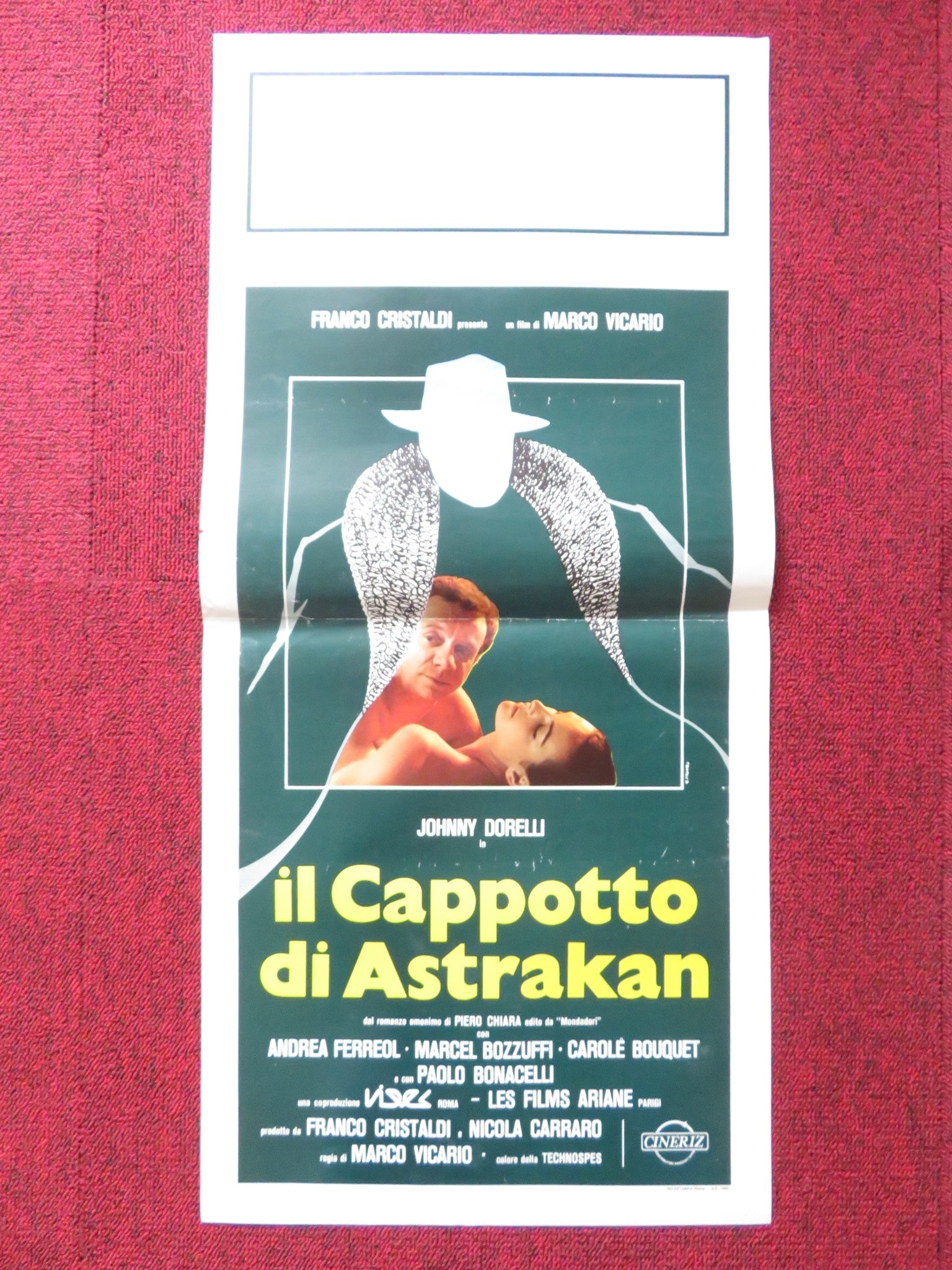 IL CAPPOTTO DI ASTRAKAN ITALIAN LOCANDINA POSTER JOHNNY DORELLI A. FERREOL 1980 Rendezvous Cinema Movie posters