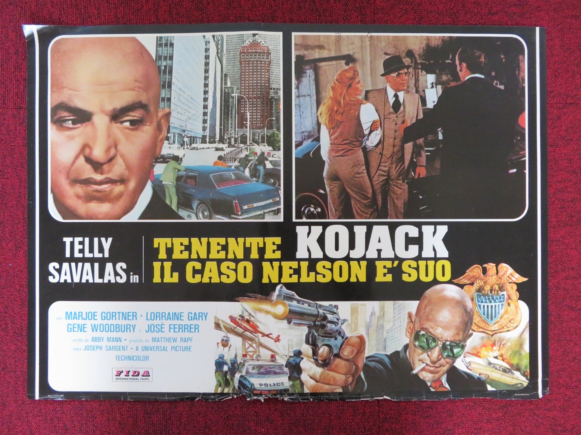 IL CASO NELSON E SUO - KOJACK - F ITALIAN FOTOBUSTA POSTER SAVALAS GORTNER 1973 Rendezvous Cinema Movie posters