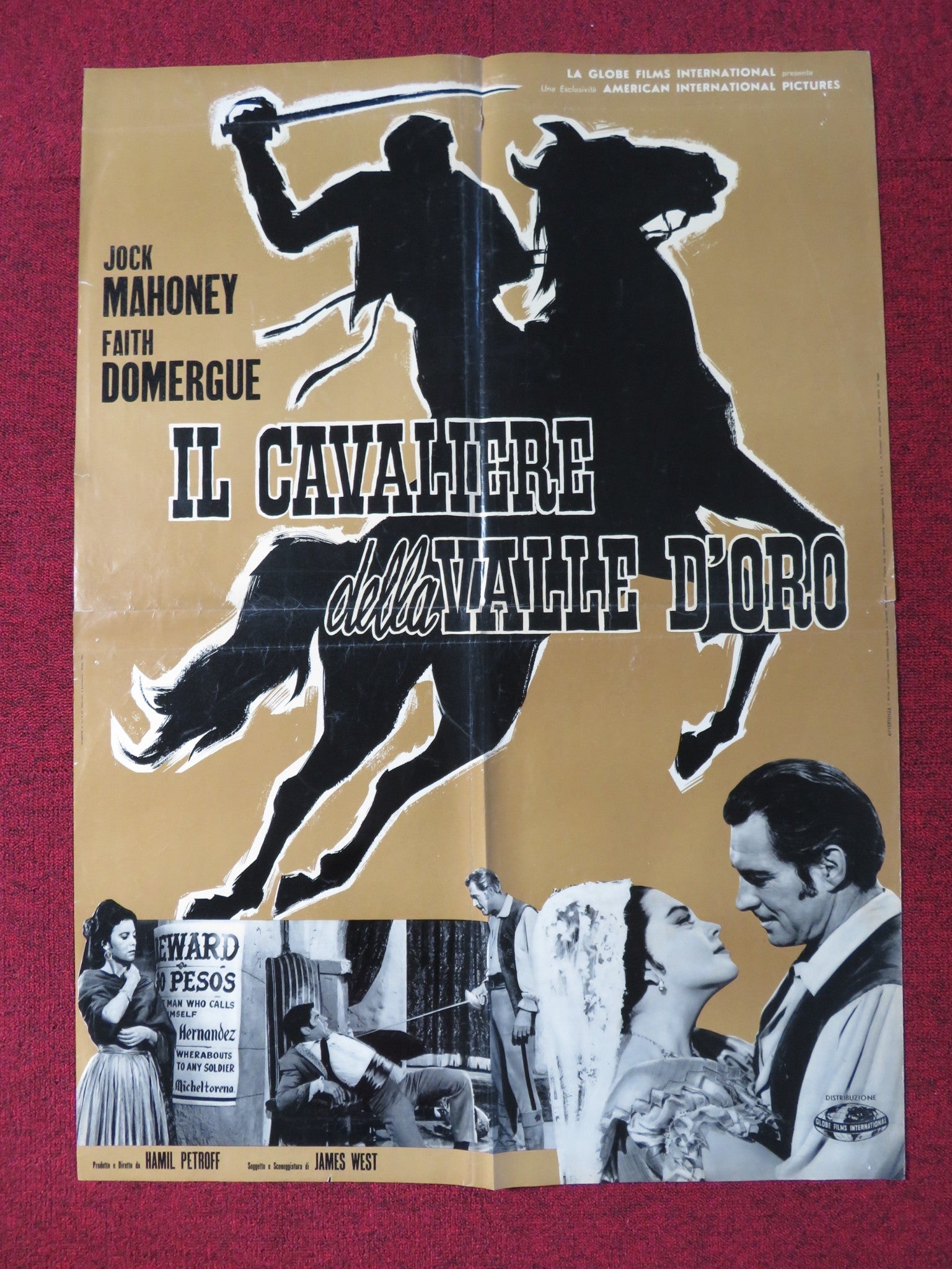 IL CAVALIERE DELLA VALLE D'ORO ITALIAN FOGLIO POSTER JACK MAHONEY DOMERGUE 1963 Rendezvous Cinema Movie posters