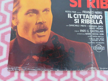 IL CITTADINO SI RIBELLA / Street Law ITALIAN FOGLIO POSTER FRANCO NERO 1974 Movie posters