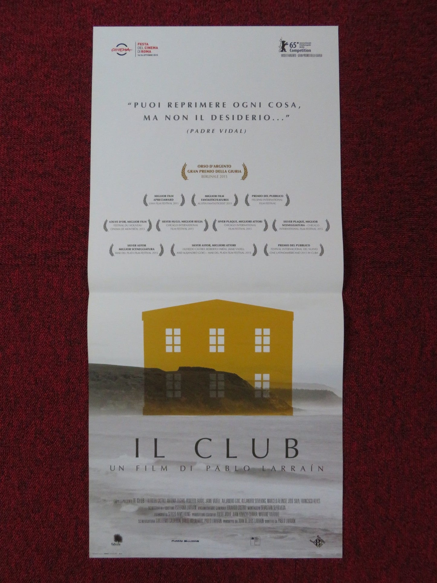 IL CLUB ITALIAN LOCANDINA POSTER ALFREDO CASTRO ANTONIA ZEGERS 2015 Rendezvous Cinema Movie posters