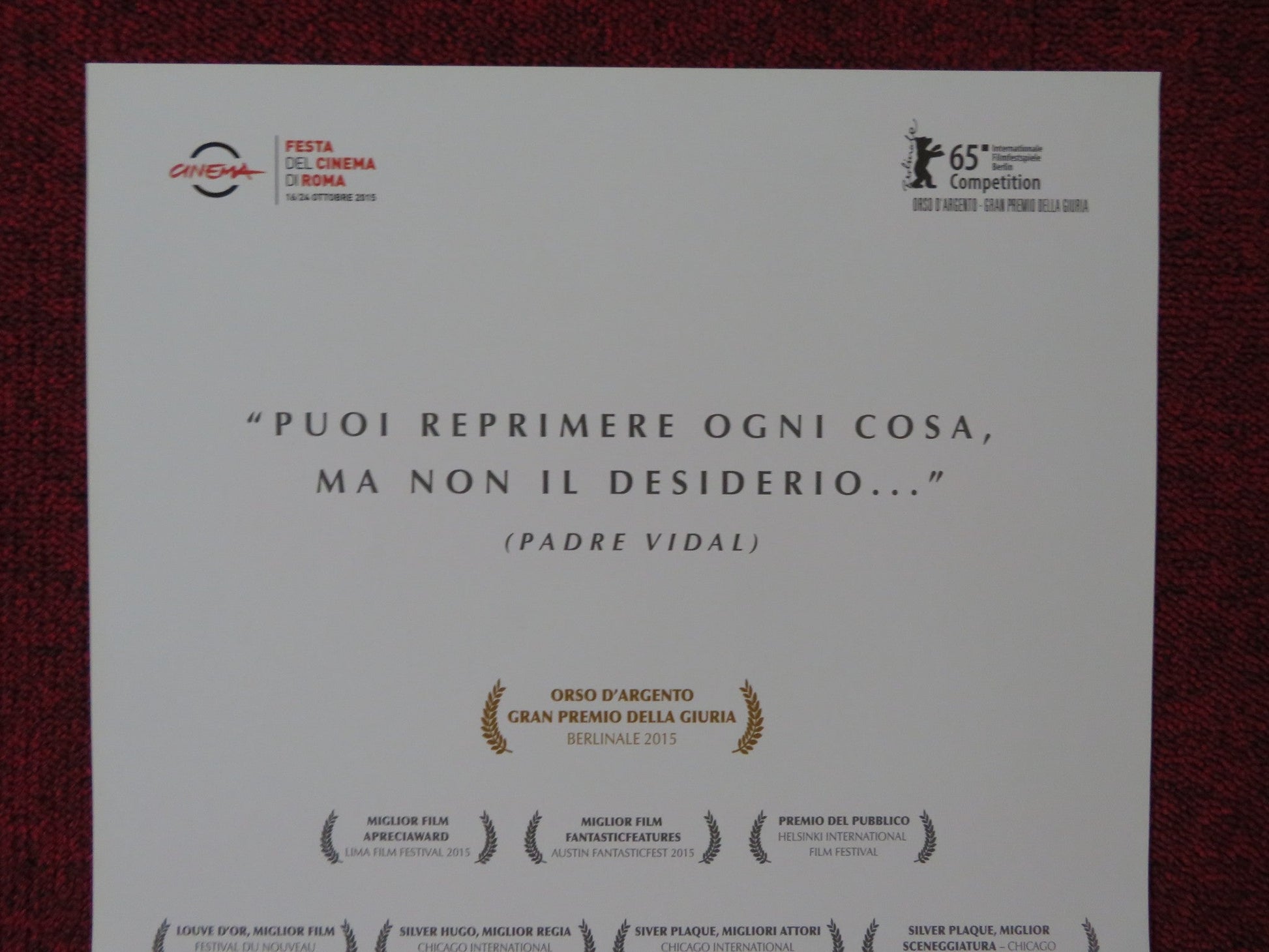 IL CLUB ITALIAN LOCANDINA POSTER ALFREDO CASTRO ANTONIA ZEGERS 2015 Rendezvous Cinema Movie posters