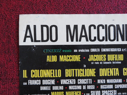 IL COLONNELLO BUTTIGLIONE DIVENTA GENERALE A ITALIAN FOGLIO POSTER MACCIONE 1974 Rendezvous Cinema Movie posters