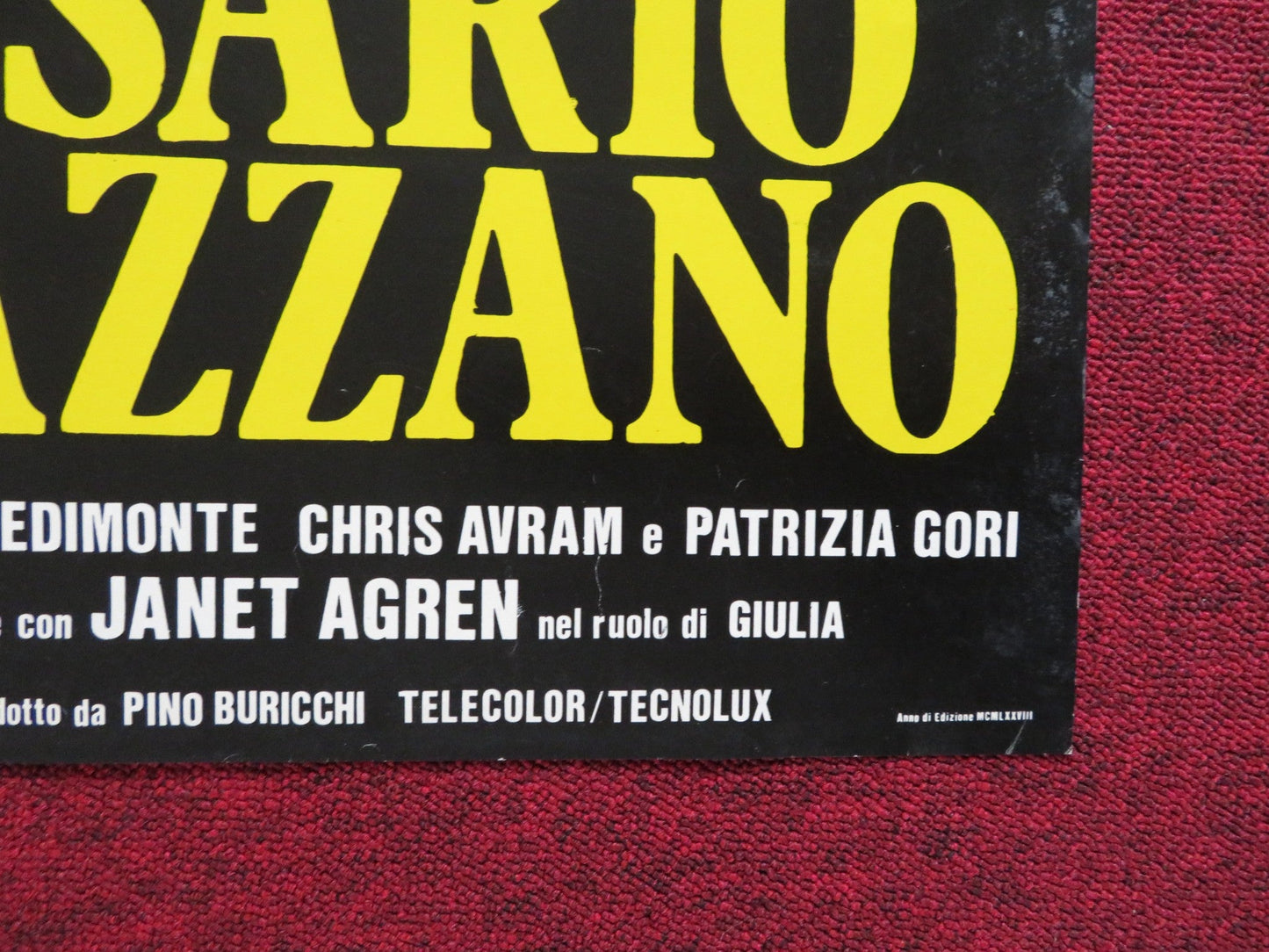 IL COMMISSARIO VERRAZZANO ITALIAN FOGLIO POSTER LUC MERENDA JANET AGREN 1978 Rendezvous Cinema Movie posters