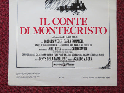 IL CONTE DI MONTECRISTO ITALIAN LOCANDINA POSTER JACQUES WEBER C. ROMANELLI 1980 Rendezvous Cinema Movie posters