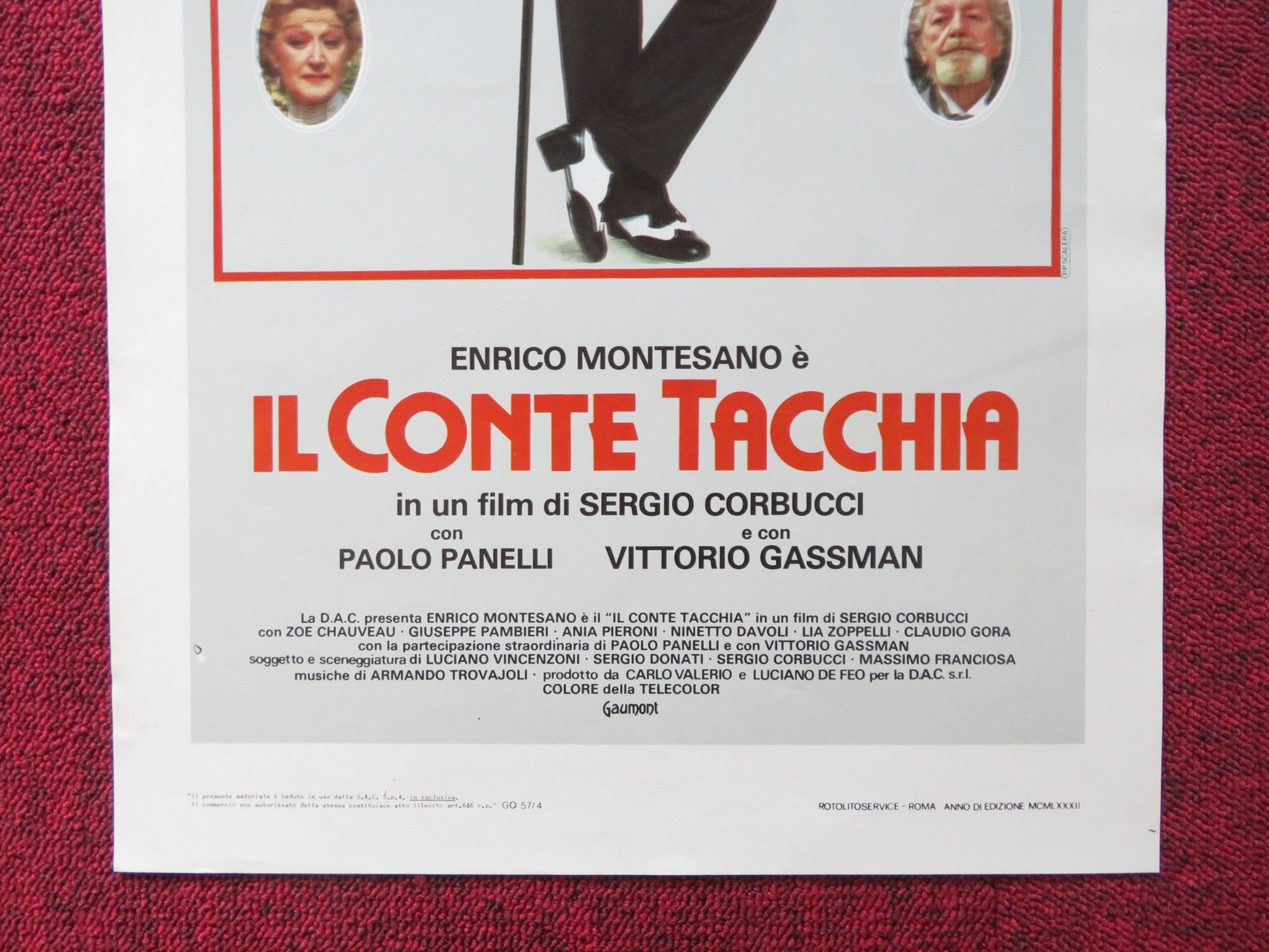 IL CONTE TACCHIA ITALIAN LOCANDINA POSTER ENRICO MONTESANO VITTORIO GASSMAN 1982 Rendezvous Cinema Movie posters