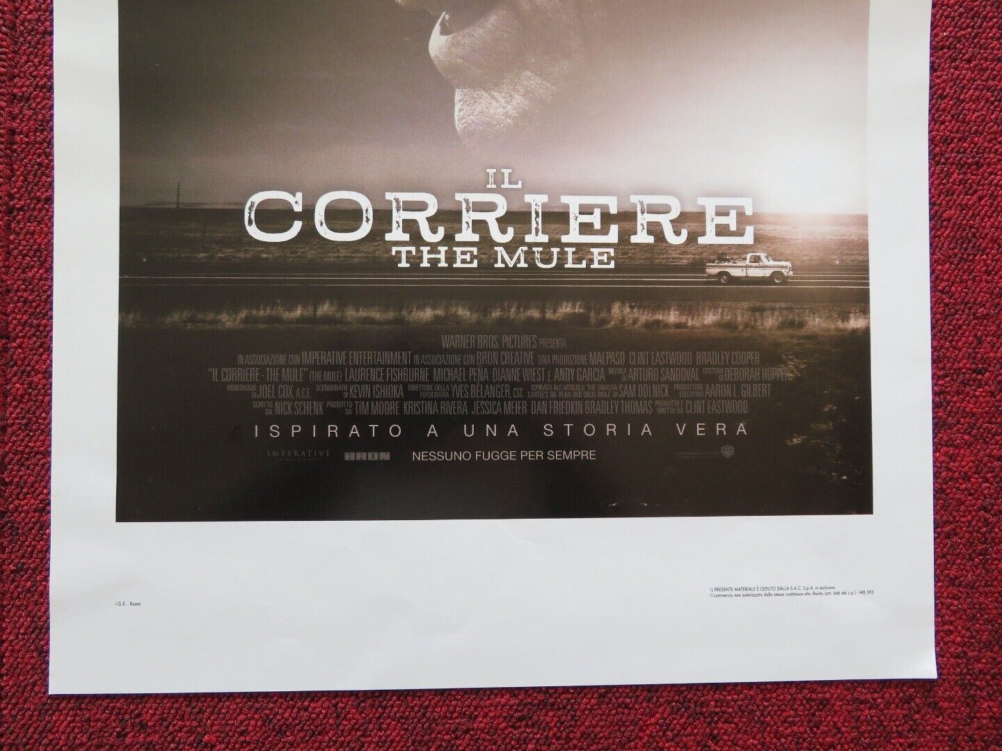 IL CORRIERE / the mule ITALIAN LOCANDINA (27.5"x13") POSTER CLINT EASTWOOD 2018 Rendezvous Cinema Movie posters