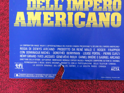IL, DECLINO DELL' IMPERO AMERICANO - E ITALIAN FOTOBUSTA POSTER D. MICHEL 1986 Rendezvous Cinema Movie posters
