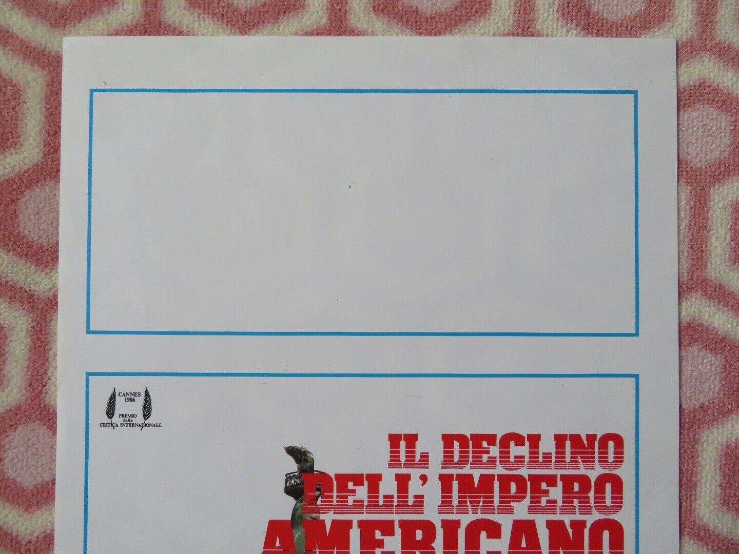 IL DECLIO DELL' IMPERO AMERICANO ITALIAN LOCANDINA (27.5"x13") POSTER 1986 Movie posters