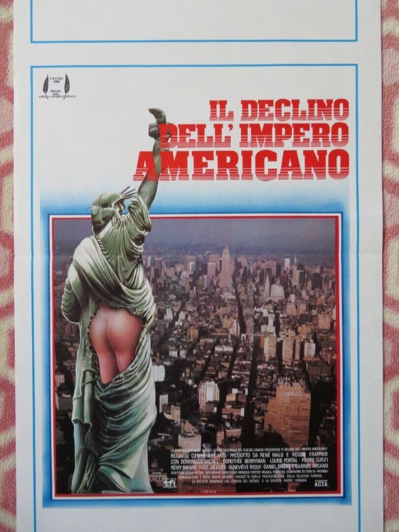 IL DECLIO DELL' IMPERO AMERICANO ITALIAN LOCANDINA (27.5"x13") POSTER 1986 Movie posters