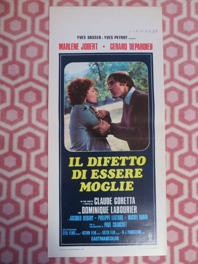 IL DIFETTO DI ESSERE MOGLIE ITALIAN LOCANDINA (27.5"x13") POSTER M JOBERT 1976 Movie posters