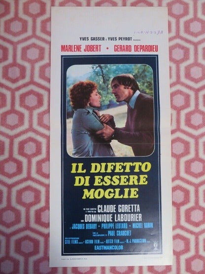 IL DIFETTO DI ESSERE MOGLIE ITALIAN LOCANDINA (27.5"x13") POSTER M JOBERT 1976 Movie posters