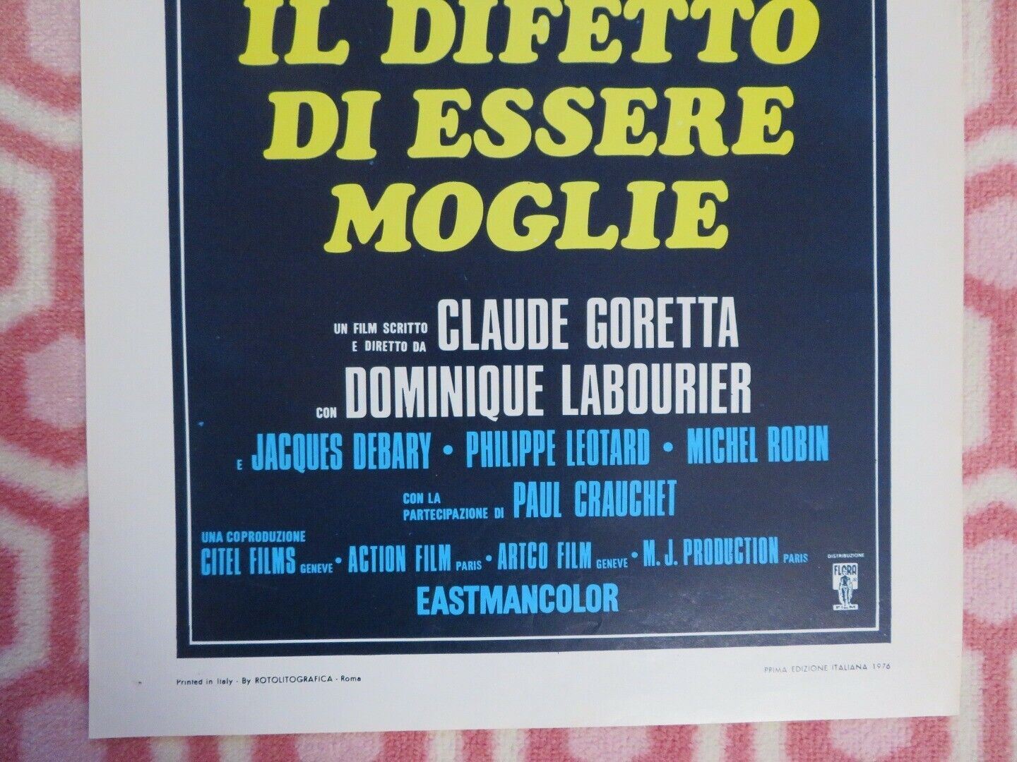 IL DIFETTO DI ESSERE MOGLIE ITALIAN LOCANDINA (27.5"x13") POSTER M JOBERT 1976 Movie posters