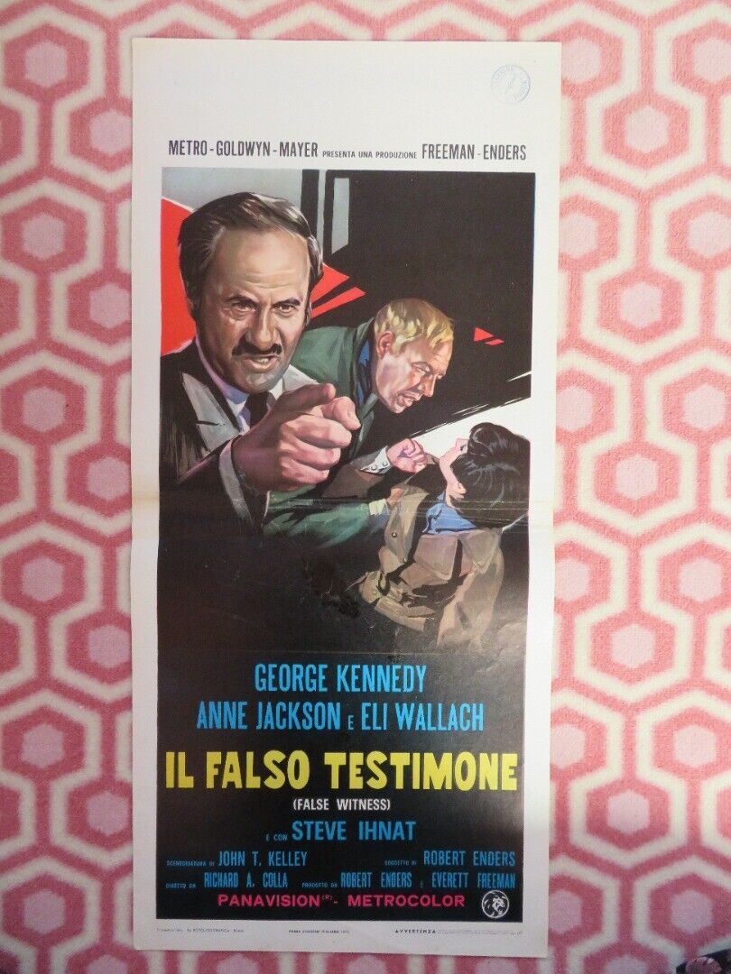 IL FALSO TESTIMONE ITALIAN LOCANDINA (27.5"x12.5") POSTER GEORGE KENNEDY 1970 Movie posters