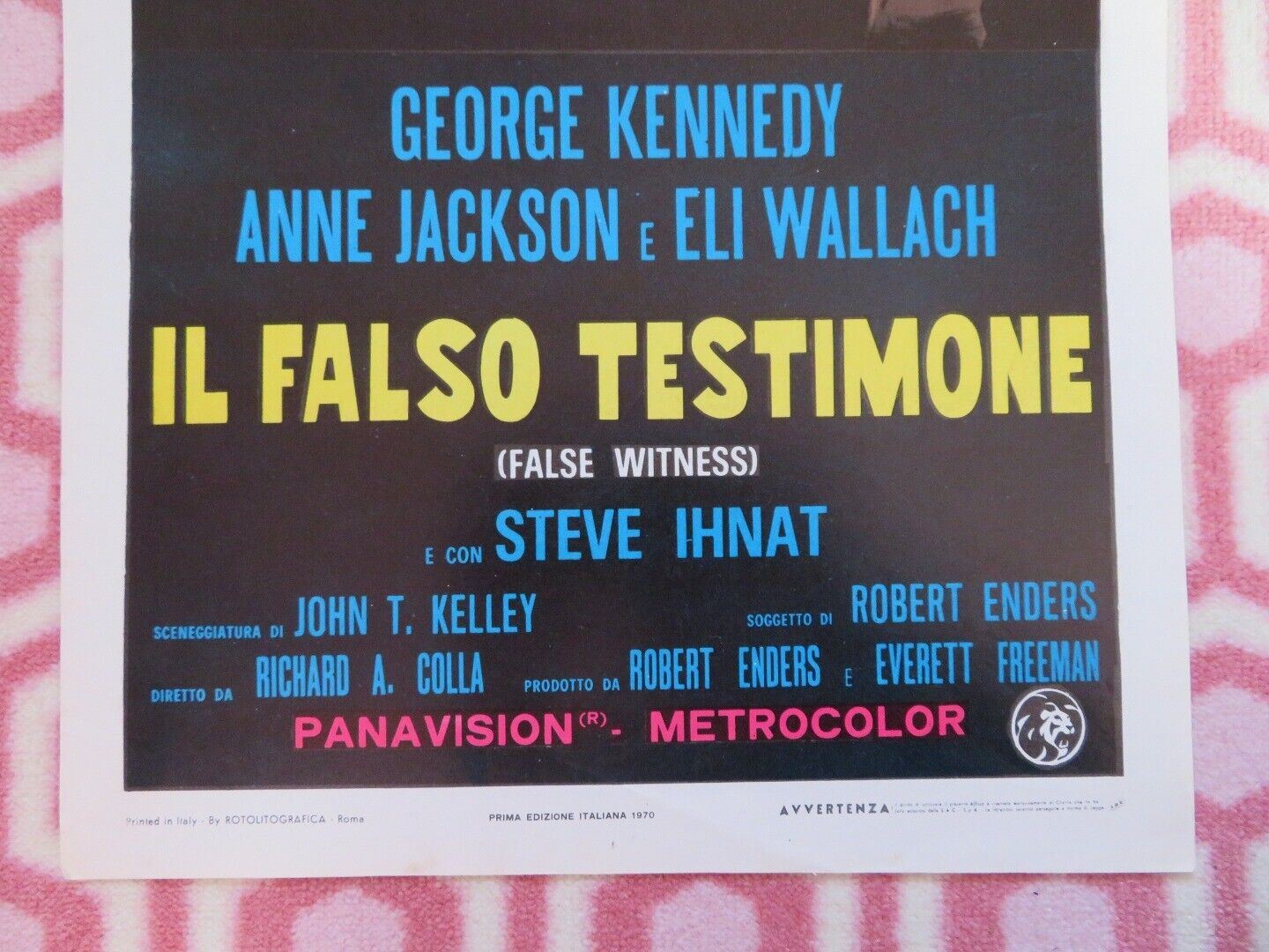 IL FALSO TESTIMONE ITALIAN LOCANDINA (27.5"x12.5") POSTER GEORGE KENNEDY 1970 Movie posters