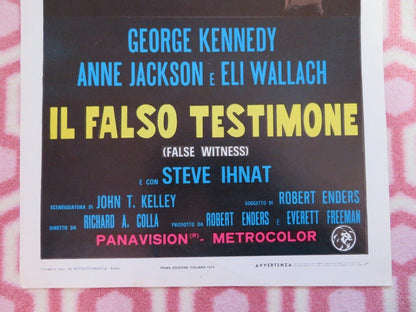 IL FALSO TESTIMONE ITALIAN LOCANDINA (27.5"x12.5") POSTER GEORGE KENNEDY 1970 Movie posters