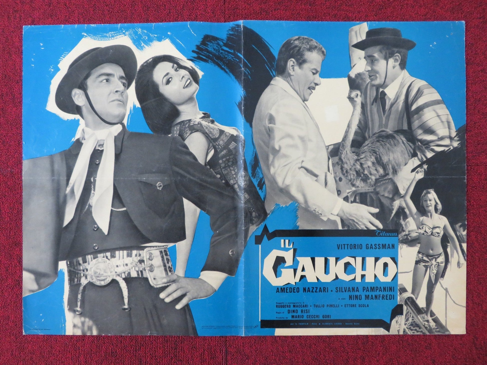 IL GAUCHO ITALIAN FOTOBUSTA POSTER VITTORIO GASSMAN AMEDEO NAZZARI 1964 Rendezvous Cinema Movie posters