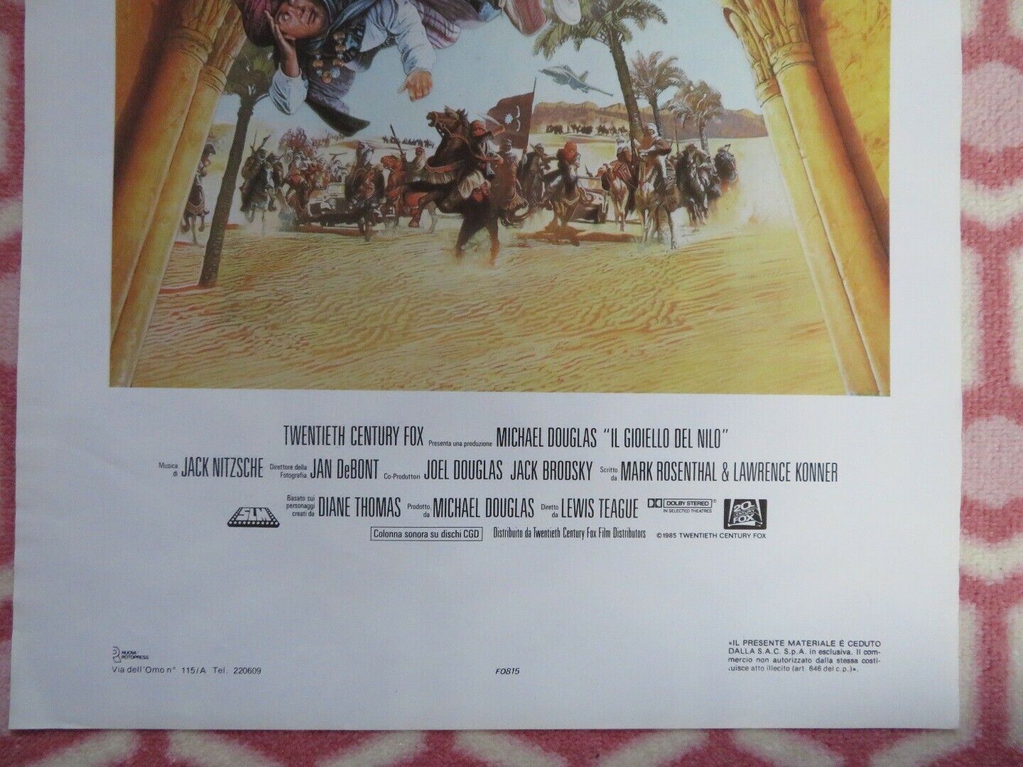 IL GIOELLO DEL NIRO ITALIAN LOCANDINA (27.5"x12.5") POSTER MICHAEL DOUGLAS 1985 Movie posters