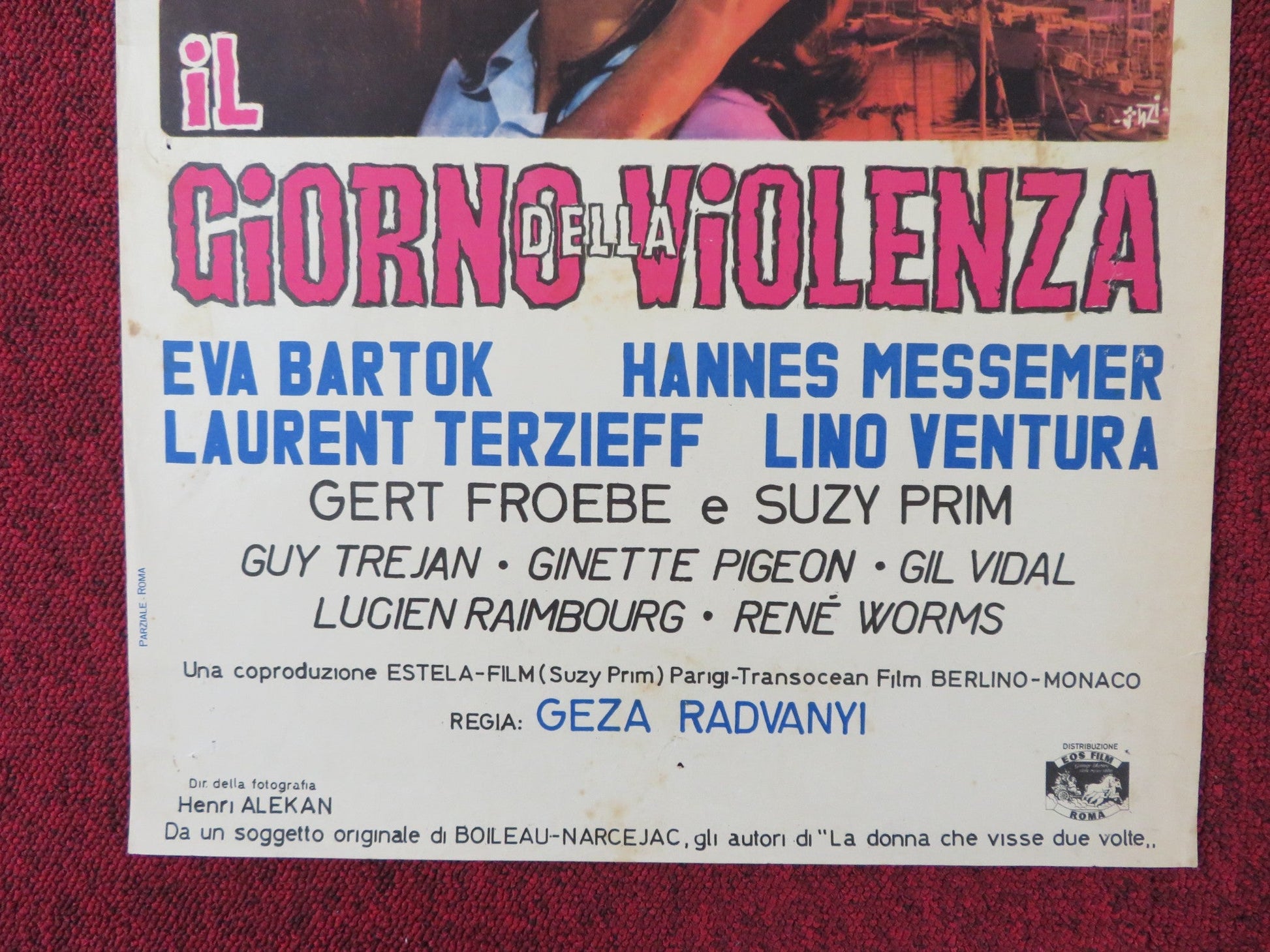 IL GIORNO DELLA VIOLENZA ITALIAN LOCANDINA POSTER E. BARTOK HANNES MESSEMER 1959 Rendezvous Cinema Movie posters