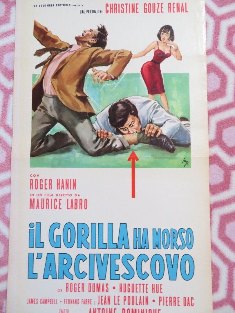 IL GORILLA MORSA L'ARCIVESCOVA ITALIAN LOCANDINA (27.5"x13") POSTER R DUMAS '63 Movie posters
