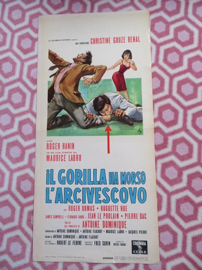 IL GORILLA MORSA L'ARCIVESCOVA ITALIAN LOCANDINA (27.5"x13") POSTER R DUMAS '63 Movie posters