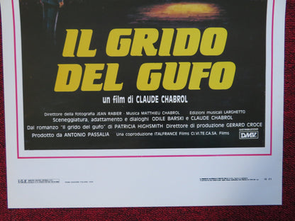 IL GRIDO DEL GUFO ITALIAN LOCANDINA (27.5"x13") POSTER CHRISTOPHE MALAVOY 1988 Rendezvous Cinema Movie posters