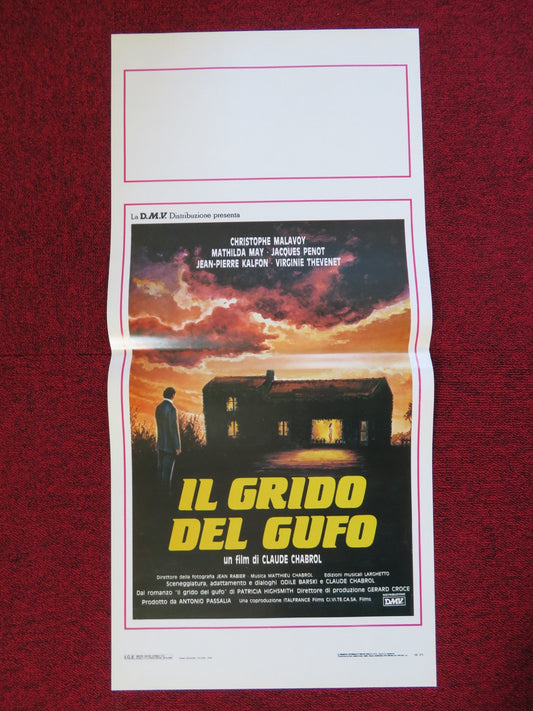 IL GRIDO DEL GUFO ITALIAN LOCANDINA (27.5"x13") POSTER CHRISTOPHE MALAVOY 1988 Rendezvous Cinema Movie posters