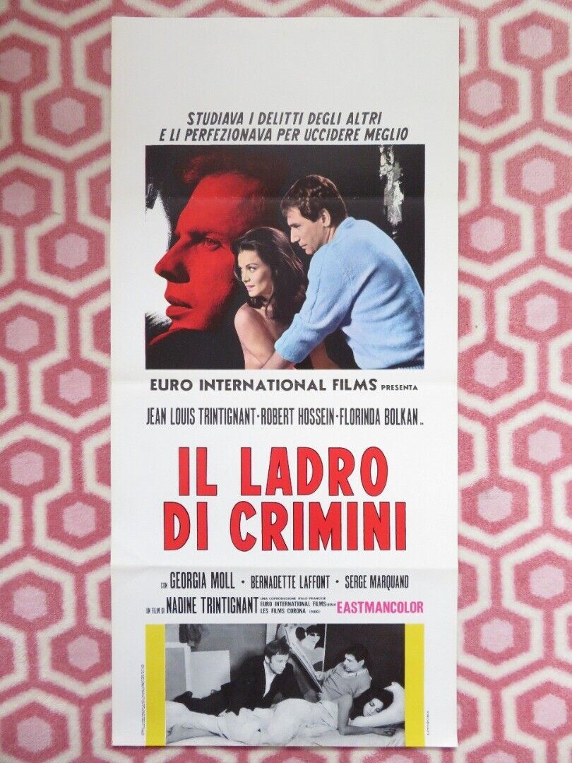 IL LADRO DI CRIMINI/ Crime Thief ITALIAN LOCANDINA (27.5"x 13") POSTER 1969 Rendezvous Cinema Movie posters