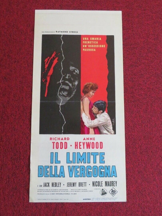 IL LIMITE DELLA VERGOGNA ITALIAN LOCANDINA (27.5"x13") POSTER R TODD 1963 Movie posters