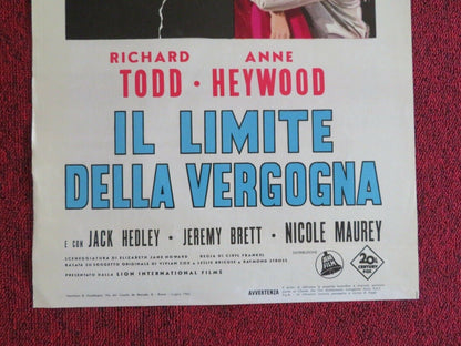 IL LIMITE DELLA VERGOGNA ITALIAN LOCANDINA (27.5"x13") POSTER R TODD 1963 Movie posters