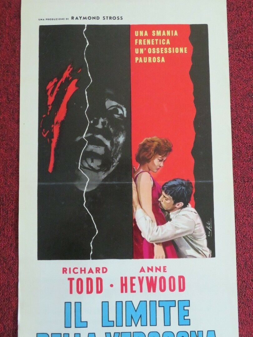 IL LIMITE DELLA VERGOGNA ITALIAN LOCANDINA (27.5"x13") POSTER R TODD 1963 Movie posters